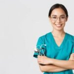 confident professional female skin doctor