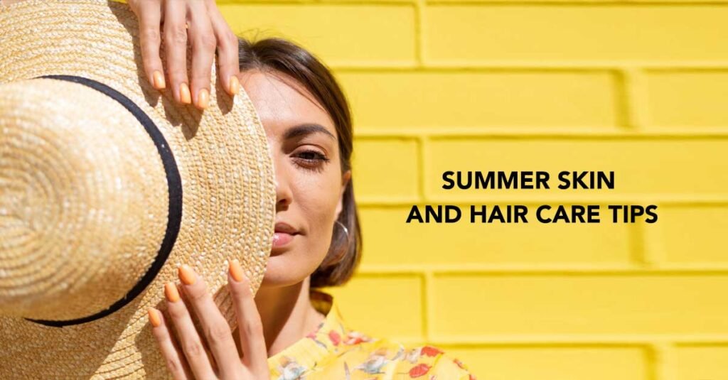 Woman enjoying summer with healthy skin and hair